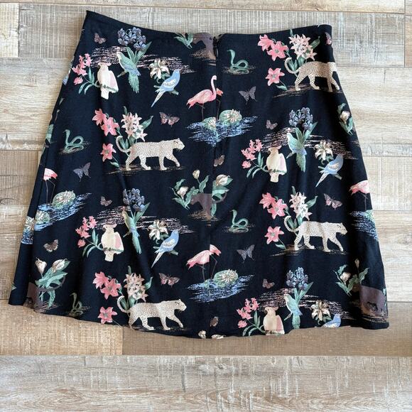 Reformation Margot Wildlife-Print Crepe Mini Skirt In Brasilia Size 2 - Picture 5 of 6